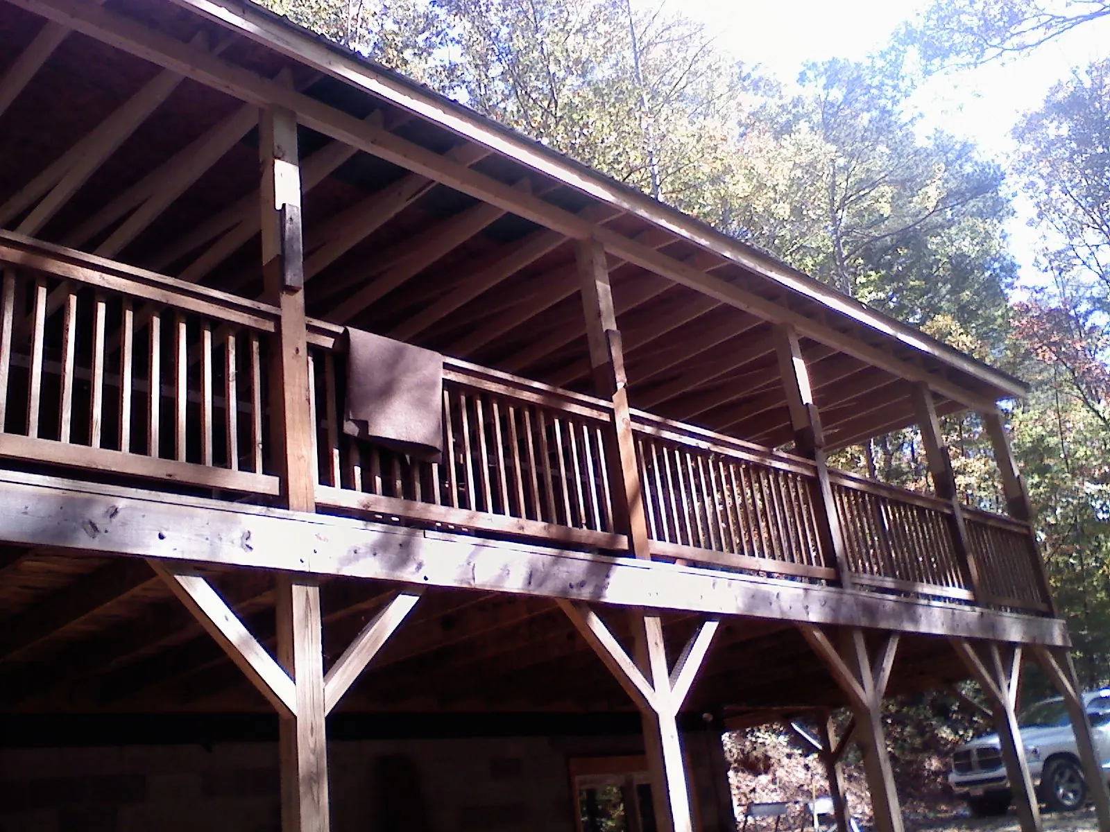 Timber framing under a new elevated porch and deck — Roof Leak Repair in Chemung by Roofing Brothers